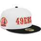 SAN FRANCISCO 49ERS 40TH ANNIVERSARY WORDMARK CUSTOM 59FIFTY FITTED HAT - WHITE/BLACK