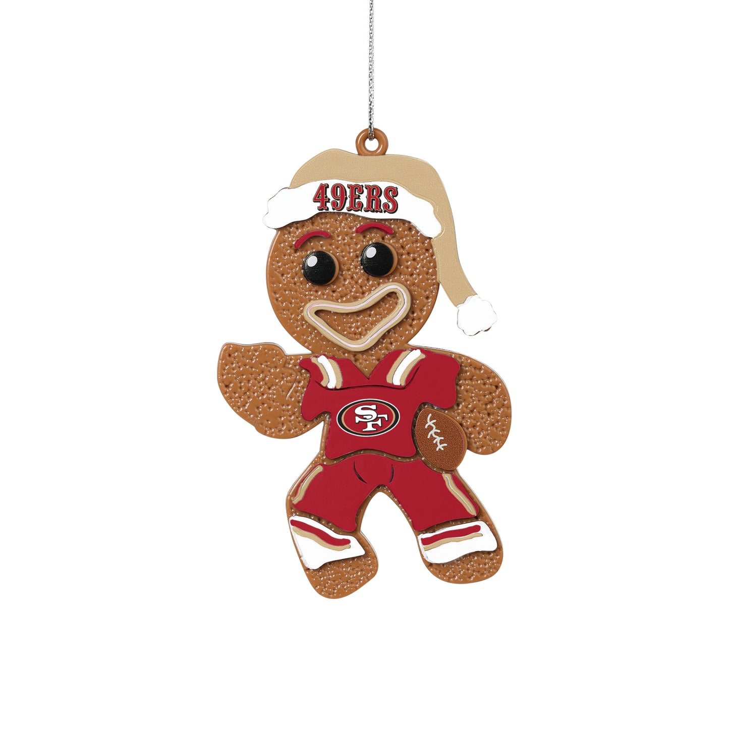 SAN FRANCISCO 49ERS ABS GINGERBREAD MAN IN UNIFORM ORNAMENT