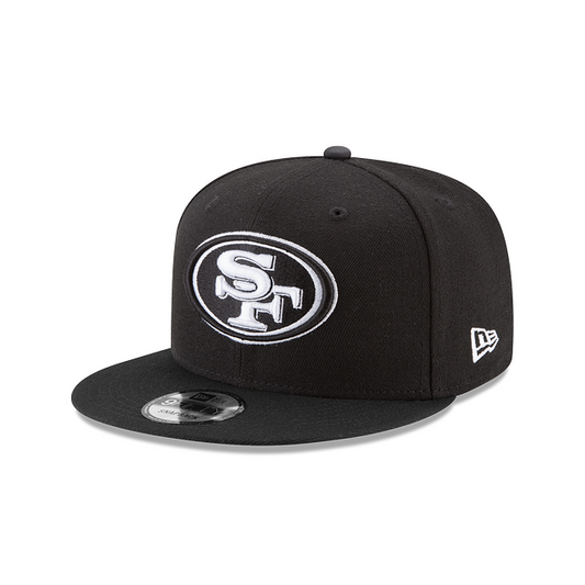 SAN FRANCISCO 49ERS BASIC LOGO 9FIFTY SNAPBACK HAT - BLACK/WHITE