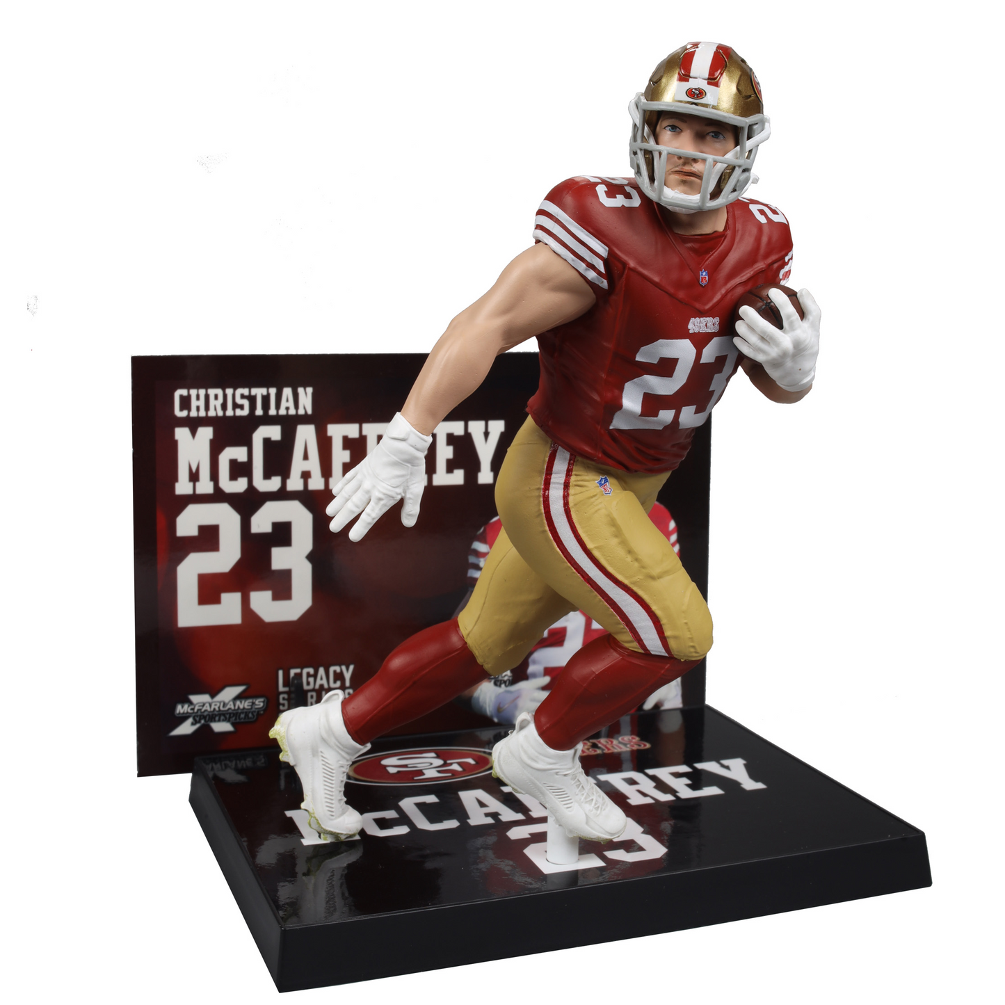 SAN FRANCISCO 49ERS CHRISTIAN MCCAFFREY NFL LEGACY 7" MCFARLANE SPORTS PICK FIGURE