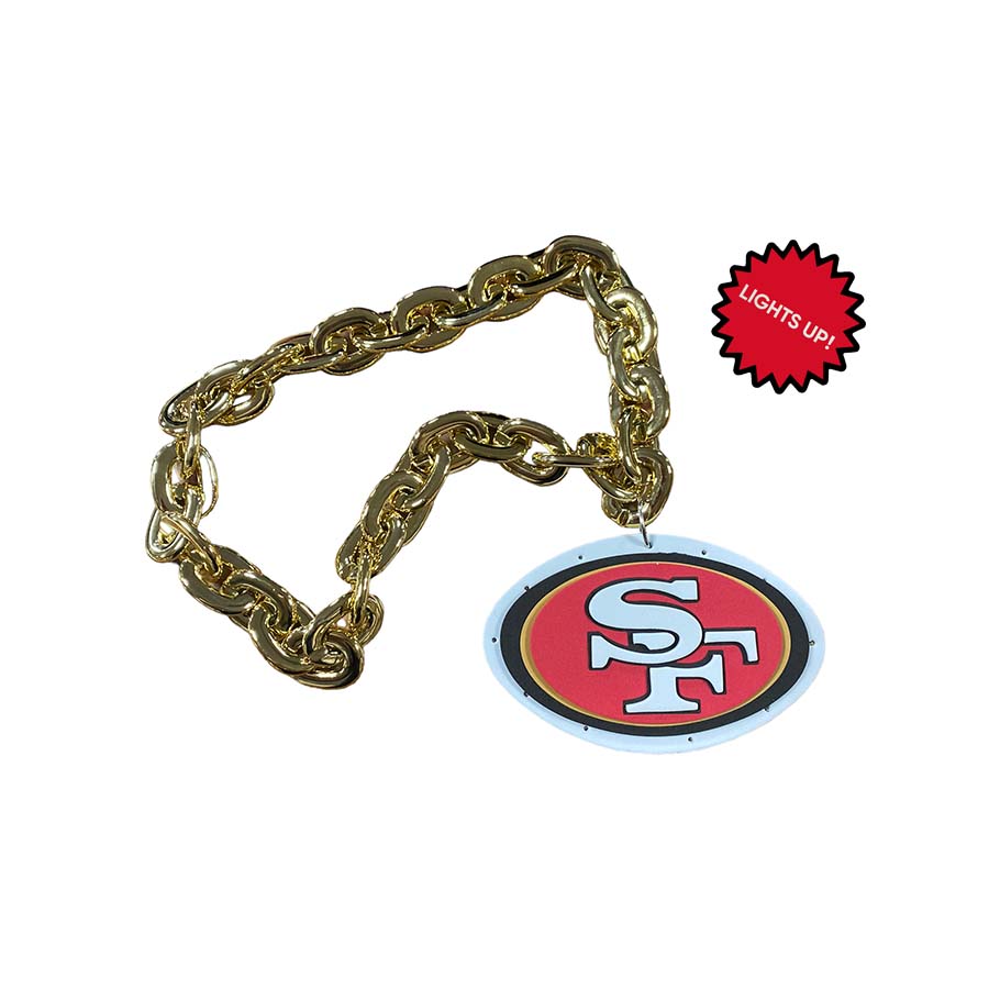 SAN FRANCISCO 49ERS LED LIGHT UP FAN CHAIN GOLD JR S SPORTS