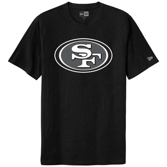 SAN FRANCISCO 49ERS MEN'S NEW ERA BASIC LOGO T-SHIRT - BLACK/GRAY