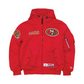 SAN FRANCISCO 49ERS MEN'S NEWERA X ALPHA INDUSTRIES L-2B  HOODED BOMBER JACKET - RED