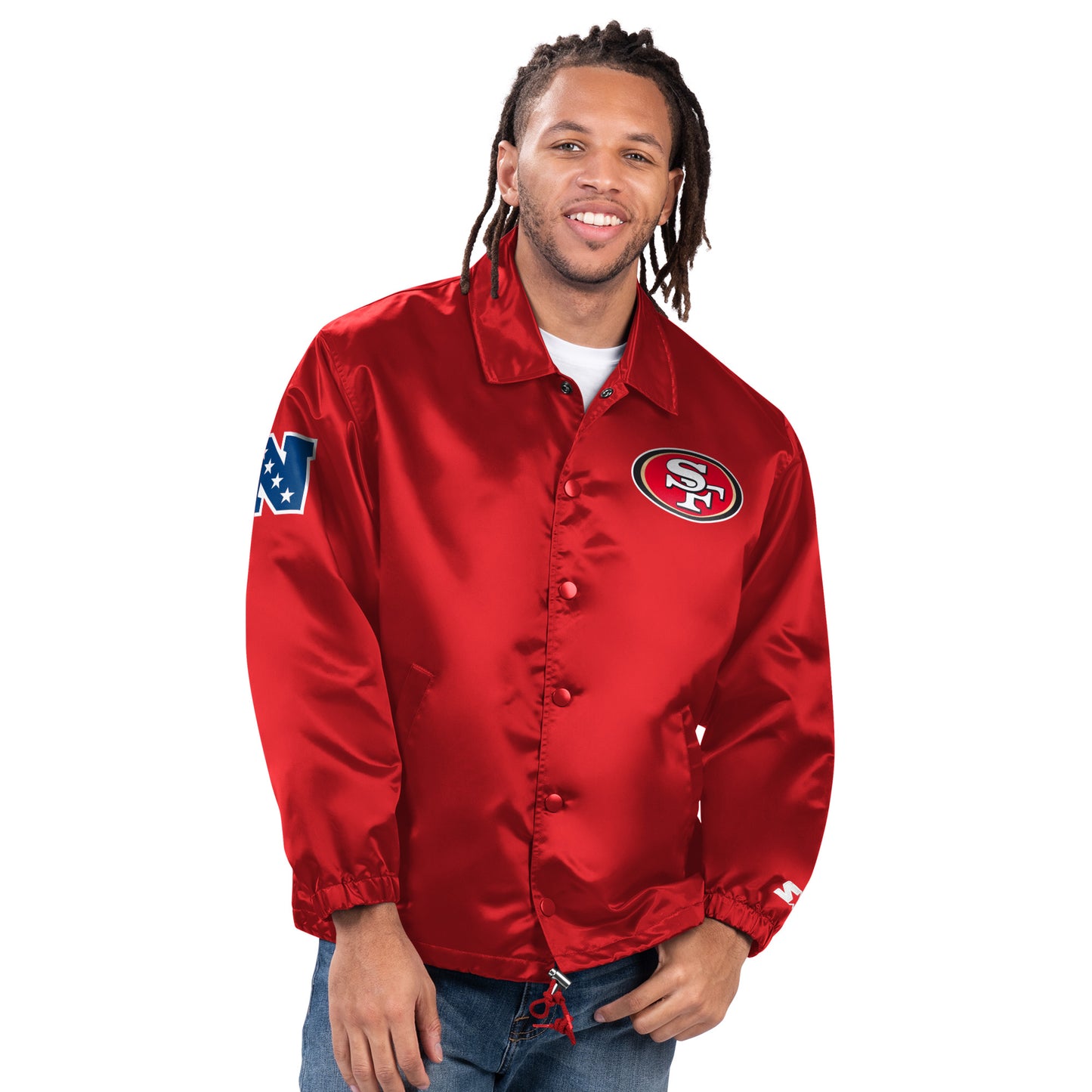 SAN FRANCISCO 49ERS MEN'S OPTION ROUTE COACHES JACKET