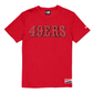 SAN FRANCISCO 49ERS MEN'S SCRIPT LOGO BACK T-SHIRT- RED