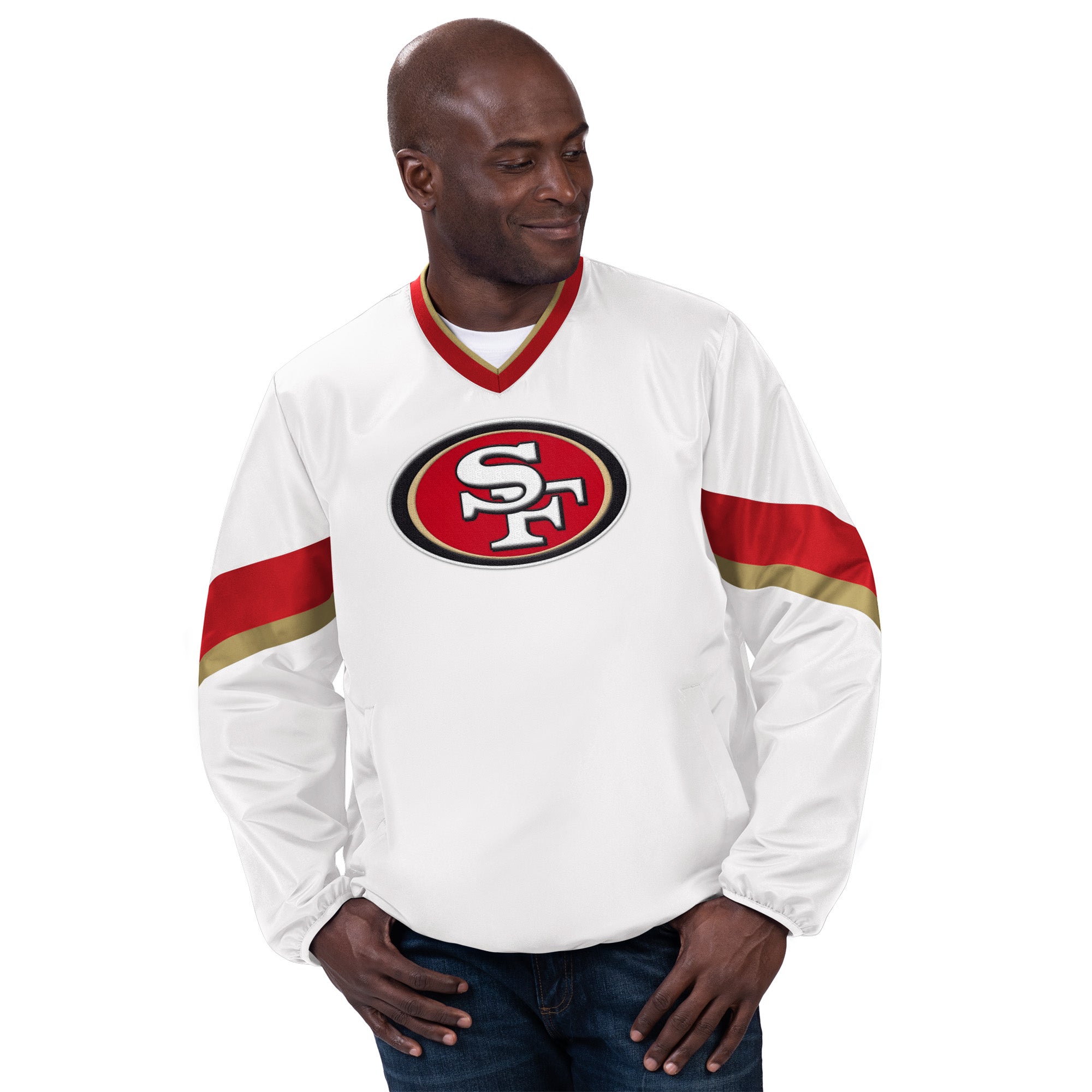 SAN FRANCISCO 49ERS MEN S YARDLINE PULLOVER JACKET JR S SPORTS