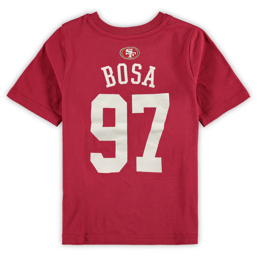 San Francisco 49ers Nick Bosa Toddler Mainliner Player Name & Number T-Shirt - Black 23 Blk / 4T