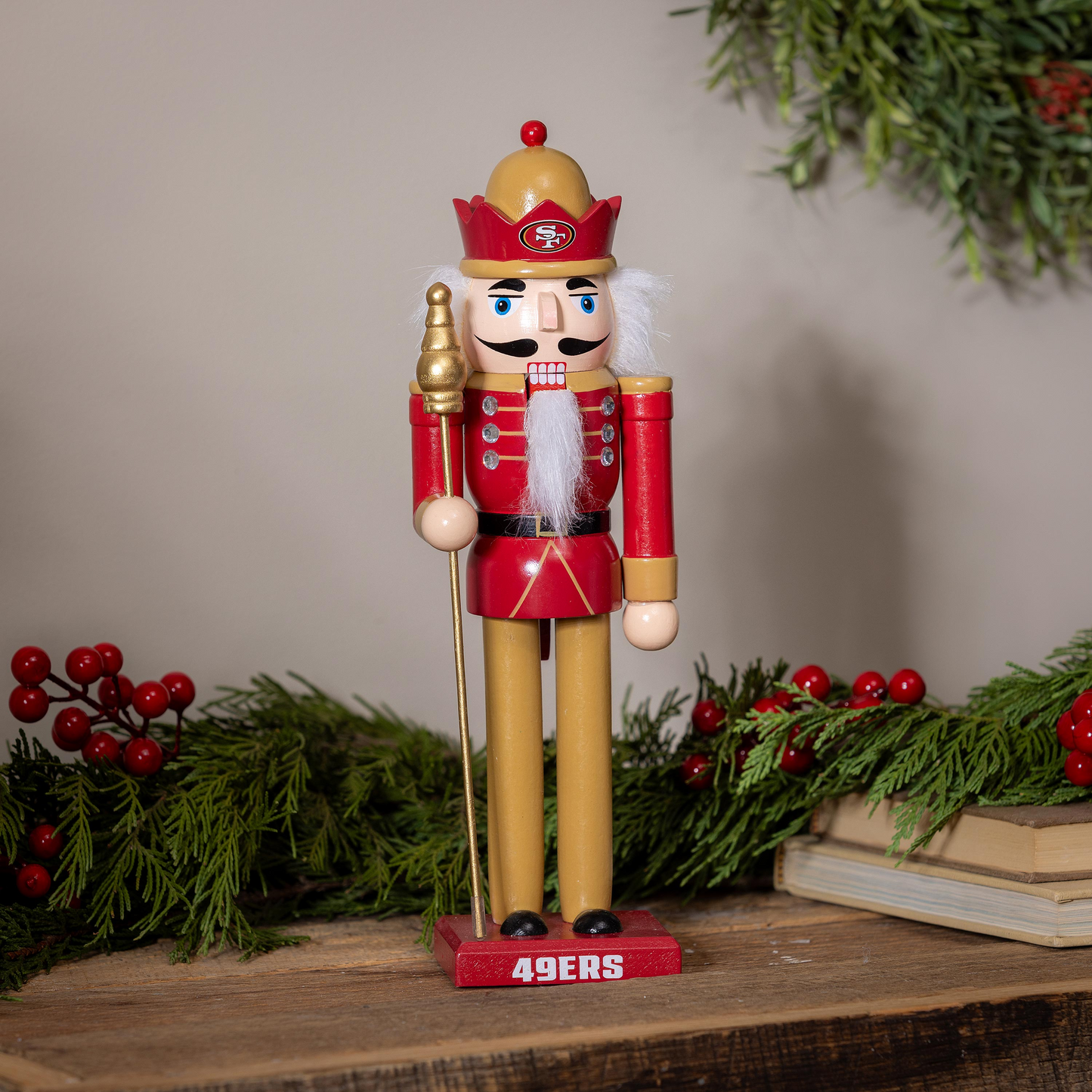 SAN FRANCISCO 49ERS 12" WOODEN NUTCRACKER STATUE