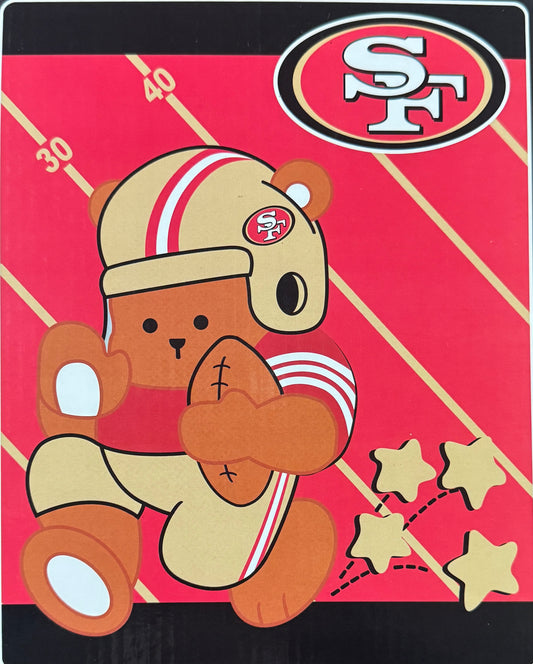 SAN FRANCISCO 49ERS PLUSH THROW 40" X 50" BABY BLANKET