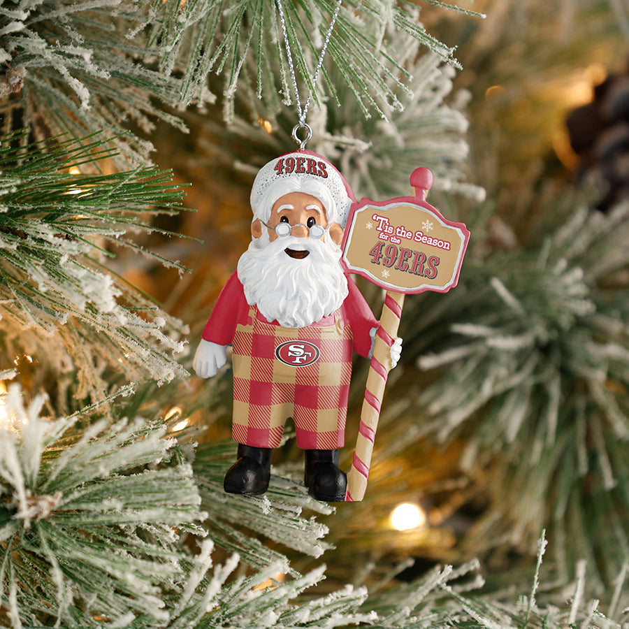 SAN FRANCISCO 49ERS SANTA OVERALLS ORNAMENT