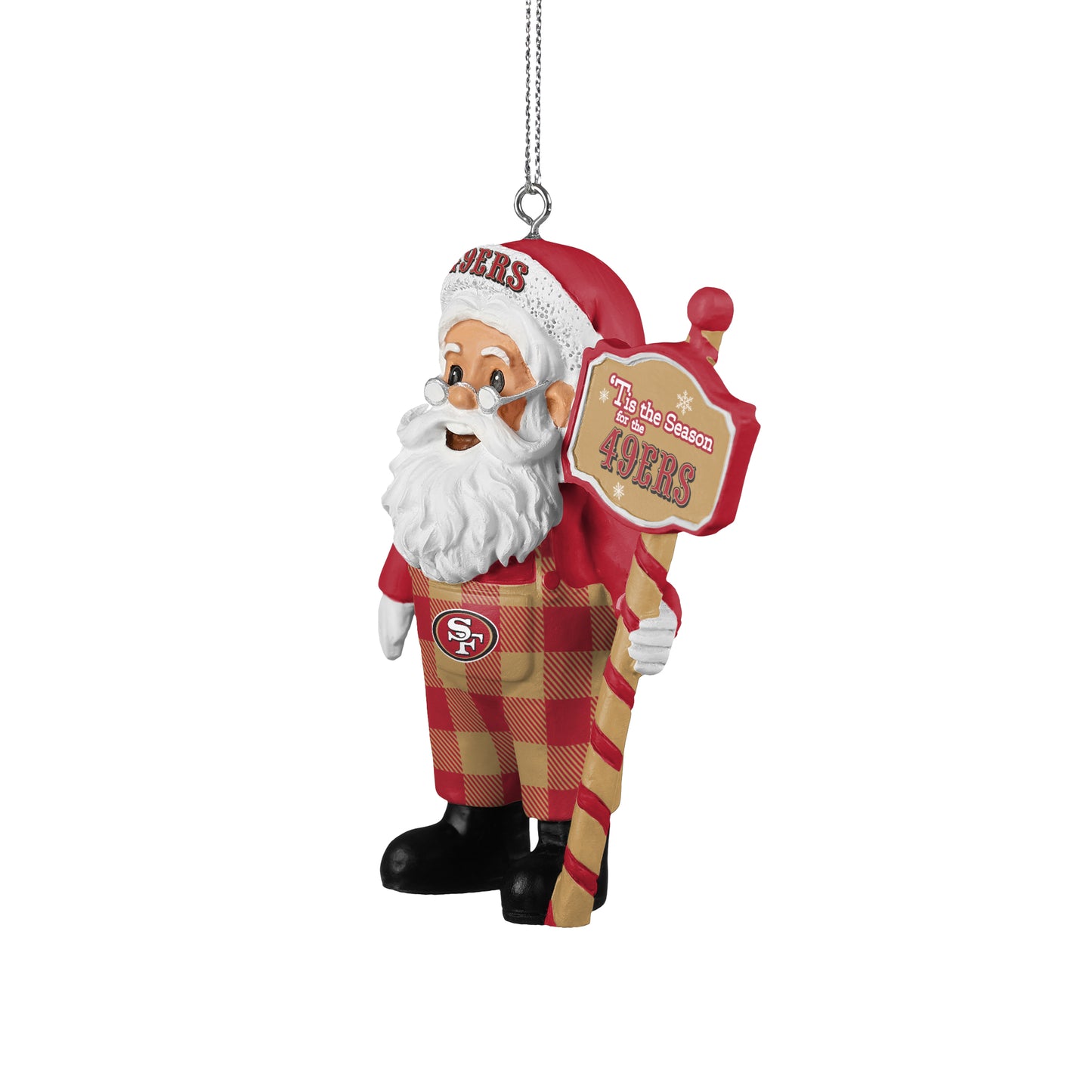 SAN FRANCISCO 49ERS SANTA OVERALLS ORNAMENT