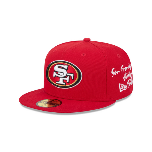 SAN FRANCISCO 49ERS TEAM VERBIAGE 59FIFTY FITTED HAT - RED