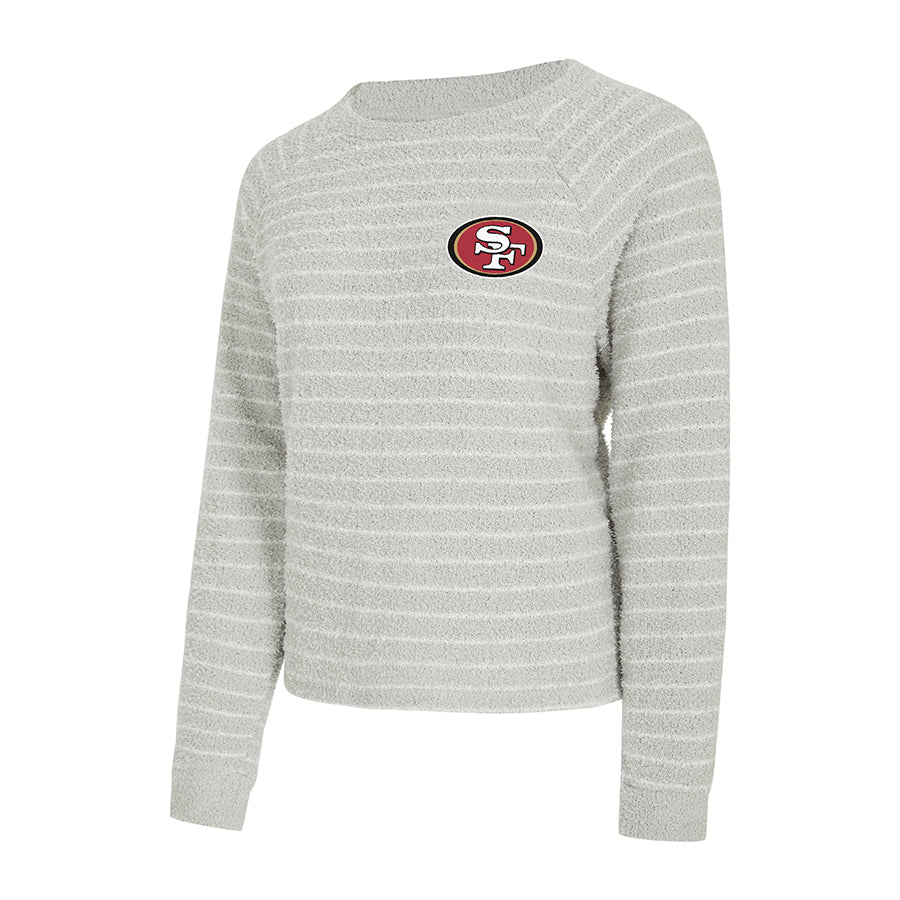 SAN FRANCISCO 49ERS WOMEN'S CHENILLE STRIPED LONG SLEEVE T-SHIRT