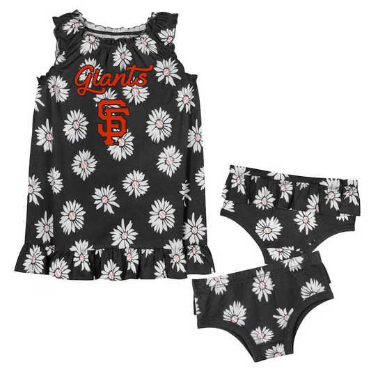 SAN FRANCISCO GIANTS INFANT HOP SKIP DRESS & DIAPER COVER SET