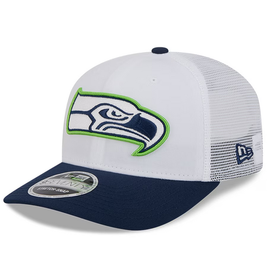 SEATTLE SEAHAWKS 2024 NFL TRAINING CAMP 9SEVENTY STRETCH SNAP TRUCKER HAT - WHITE