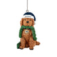 SEATTLE SEAHAWKS DOG WITH GARLAND ORNAMENT