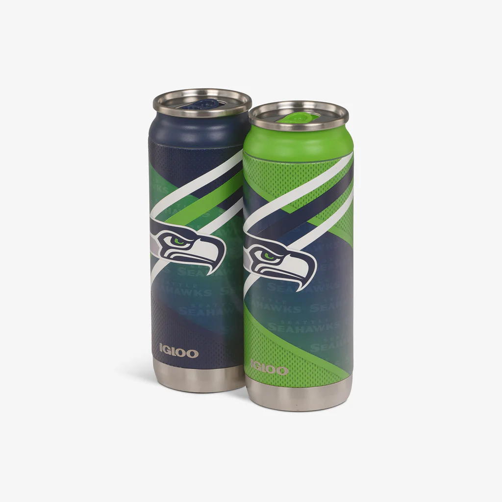 SEATTLE SEAHAWKS HOME & AWAY IGLOO 16OZ REUSABLE CAN 2-PACK