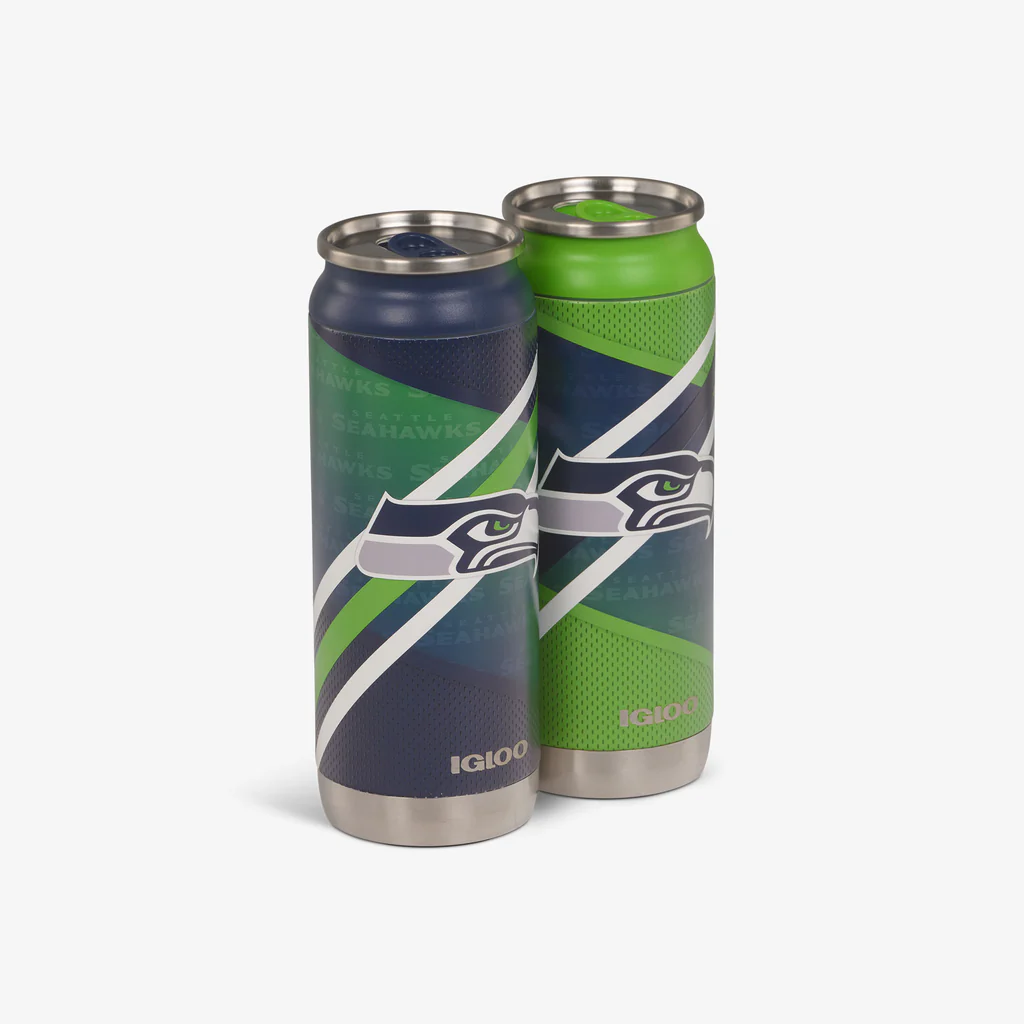 SEATTLE SEAHAWKS HOME & AWAY IGLOO 16OZ REUSABLE CAN 2-PACK