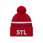 ST. LOUIS CARDINALS CITY CONNECT CUFFED KNIT BEANIE WITH POM