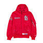 ST. LOUIS CARDINALS MEN'S NEWERA X ALPHA INDUSTRIES L-2B HOODED BOMBER JACKET