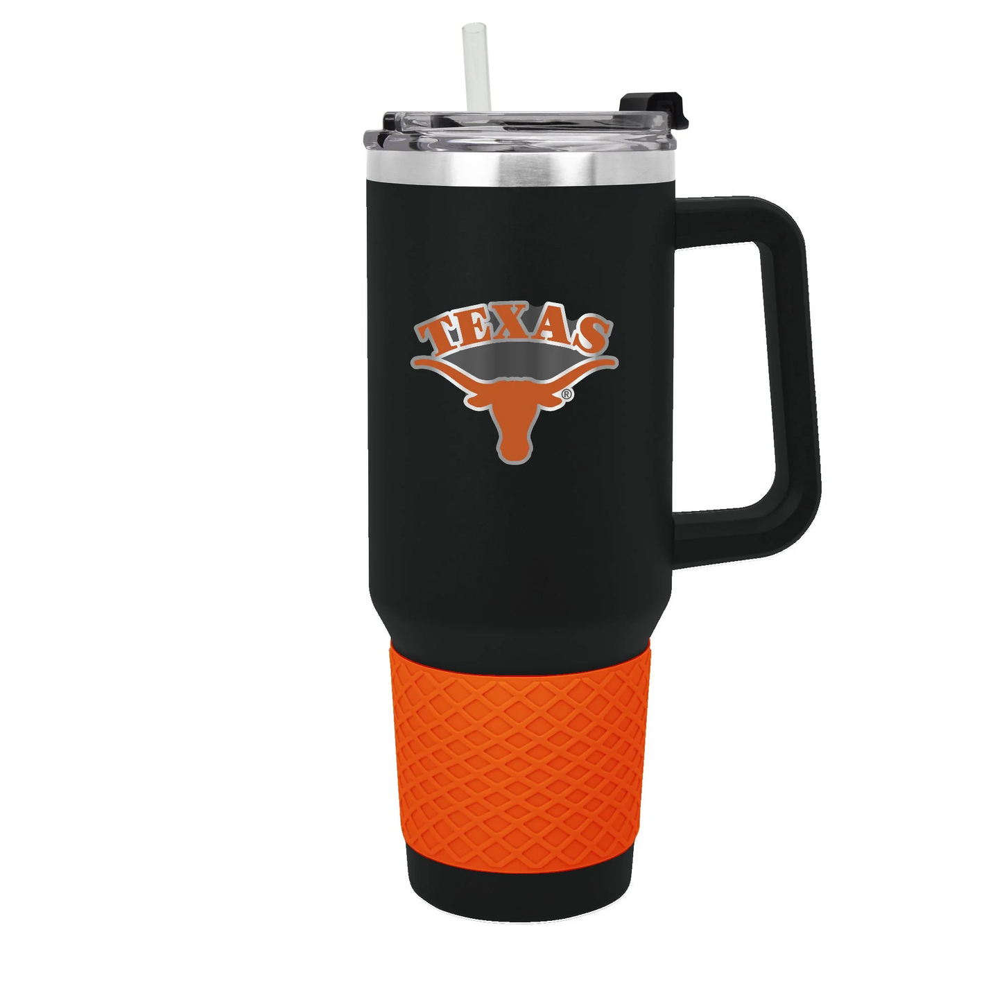 TEXAS LONGHORNS 40OZ. COLOSSUS TRAVEL MUG WITH METAL LOGO - BLACK