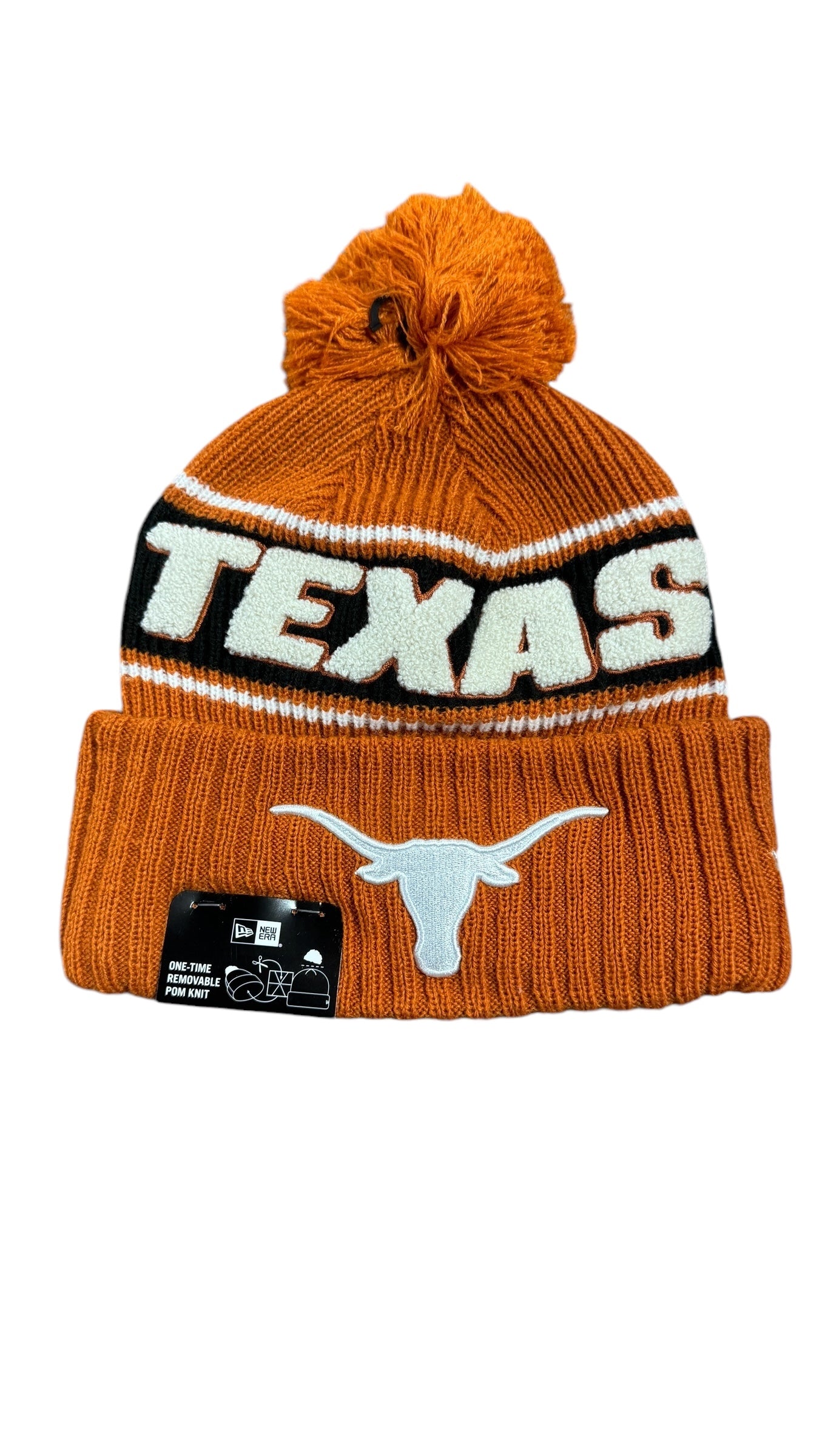 TEXAS LONGHORNS SPORT CUFFED KNIT WITH POM - ORANGE