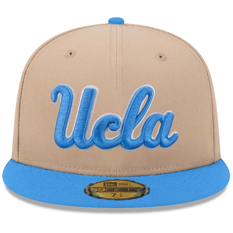 UCLA BRUINS TWO-TONE EVERGREEN BASIC 59FIFTY FITTED HAT - CAMEL/ POWDER BLUE