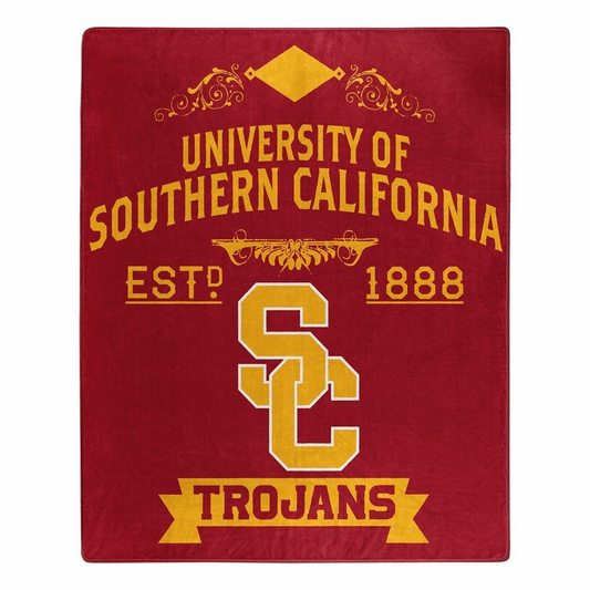 USC  TROJANS ESTABLISHMENT 50"X60" RASCHEL THROW BLANKET