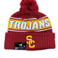 USC TROJANS SPORT CUFFED KNIT WITH POM - MAROON