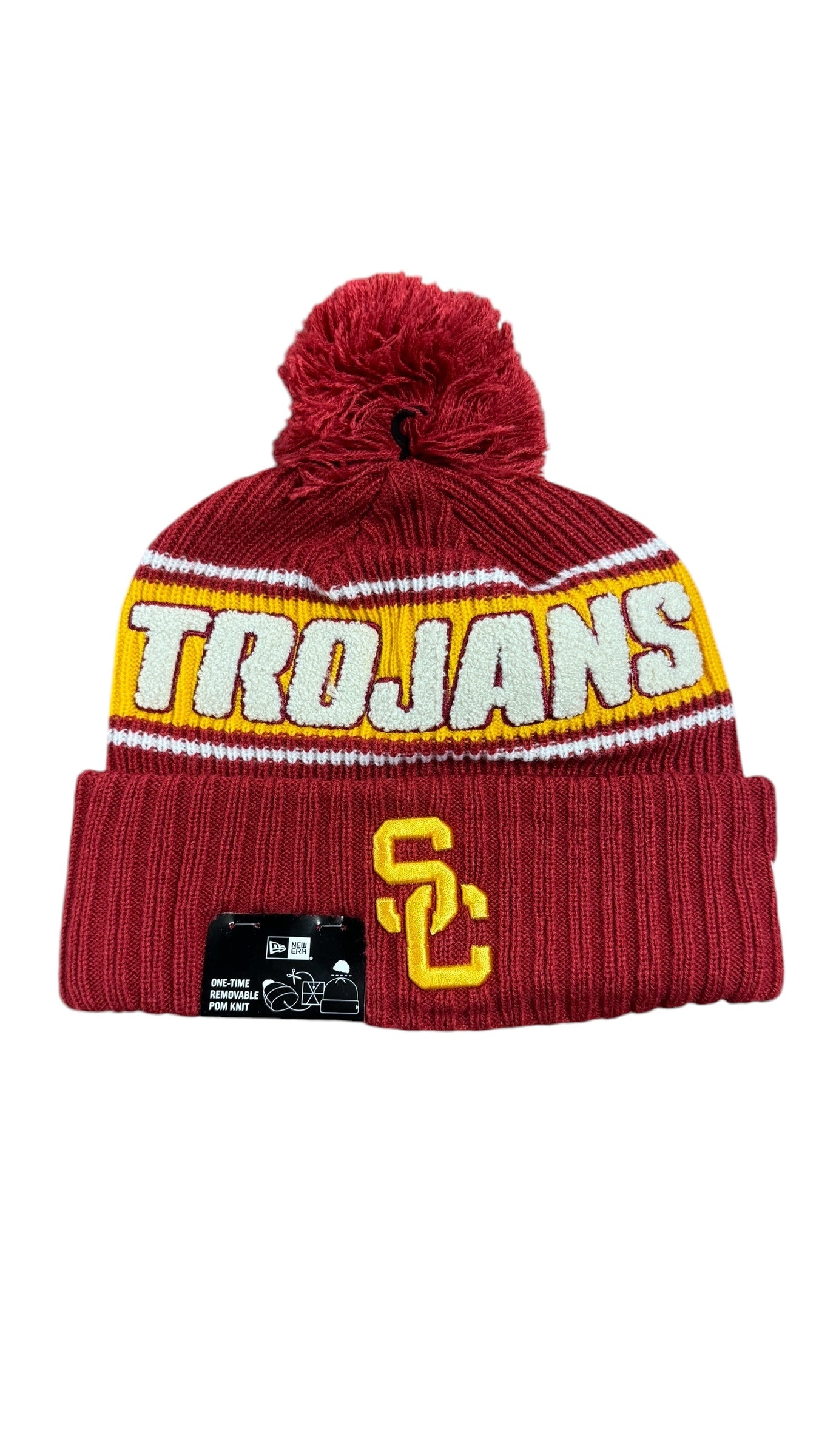 USC TROJANS SPORT CUFFED KNIT WITH POM - MAROON