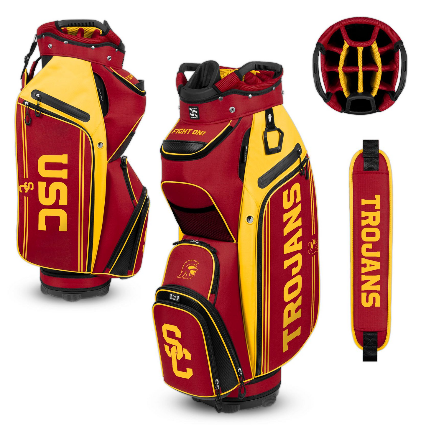 USC TROJANS TEAM EFFORT BUCKET III COOLER CART GOLF BAG