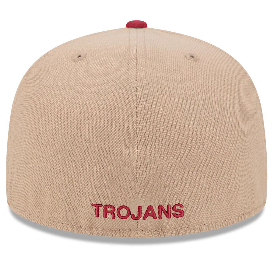 USC TROJANS TWO-TONE EVERGREEN BASIC 59FIFTY FITTED HAT - CAMEL/MAROON