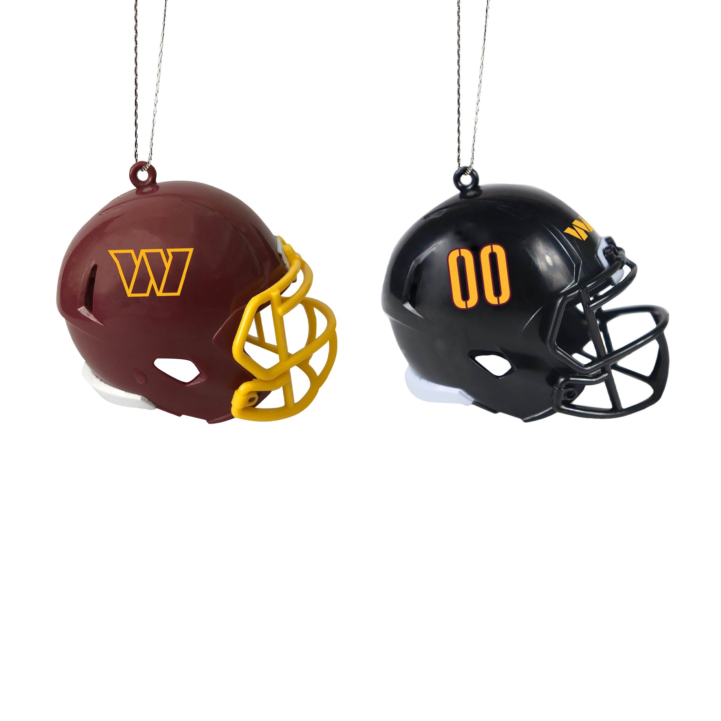 WASHINGTON COMMANDERS 2 PACK ABS HELMET ORNAMENT SET