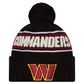 WASHINGTON COMMANDERS 2024 NFL SIDELINE CUFFED KNIT BEANIE WITH POM - BLACK