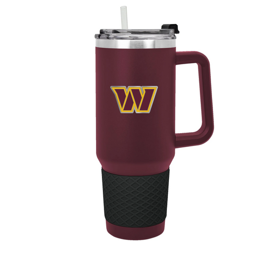 WASHINGTON COMMANDERS 40OZ. COLOSSUS TRAVEL MUG WITH METAL LOGO - MAROON