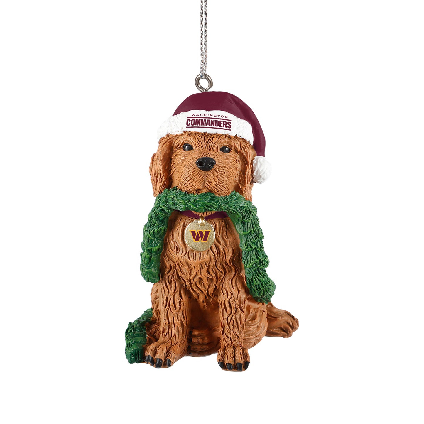 WASHINGTON COMMANDERS DOG WITH GARLAND ORNAMENT