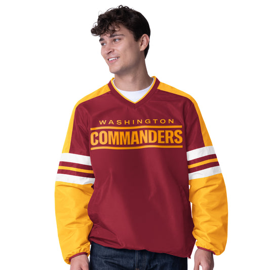 WASHINGTON COMMANDERS MEN'S HIGH HEAT 1 PULLOVER JACKET - MAROON/GOLD