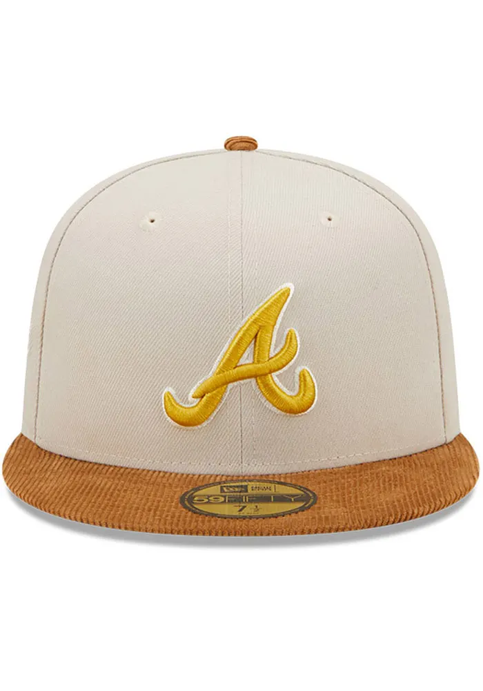 Atlanta Braves Cord Visor 59FIFTY Fitted Hat (Corduroy BRIM) 22 / 7 1/4