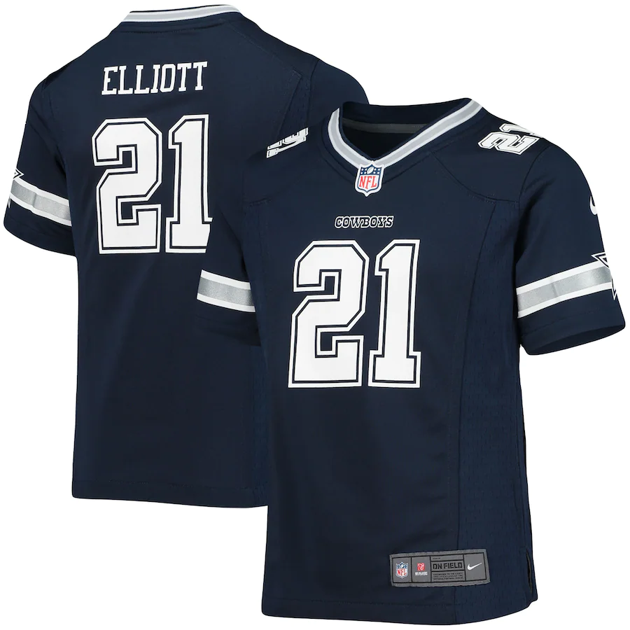 Girls Youth Nike Ezekiel Elliott Navy Dallas Cowboys Team Game Jersey