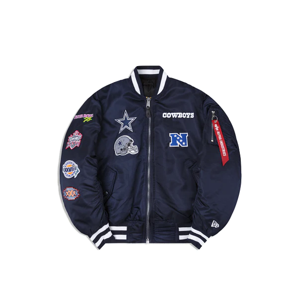 CHAQUETA BOMBER REVERSIBLE ALPHA INDUSTRIES DE LOS DALLAS COWBOYS NEW ERA