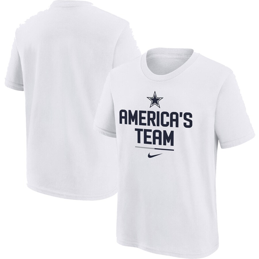 CAMISETA CON ESLOGAN DEL EQUIPO PARA NIÑOS DALLAS COWBOYS - BLANCO