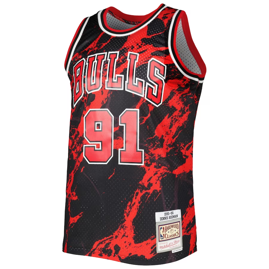 Mitchell & Ness Men NBA Chicago Bulls Team Marble Swingman Jersey Dennis  Rodman Black – HotelomegaShops