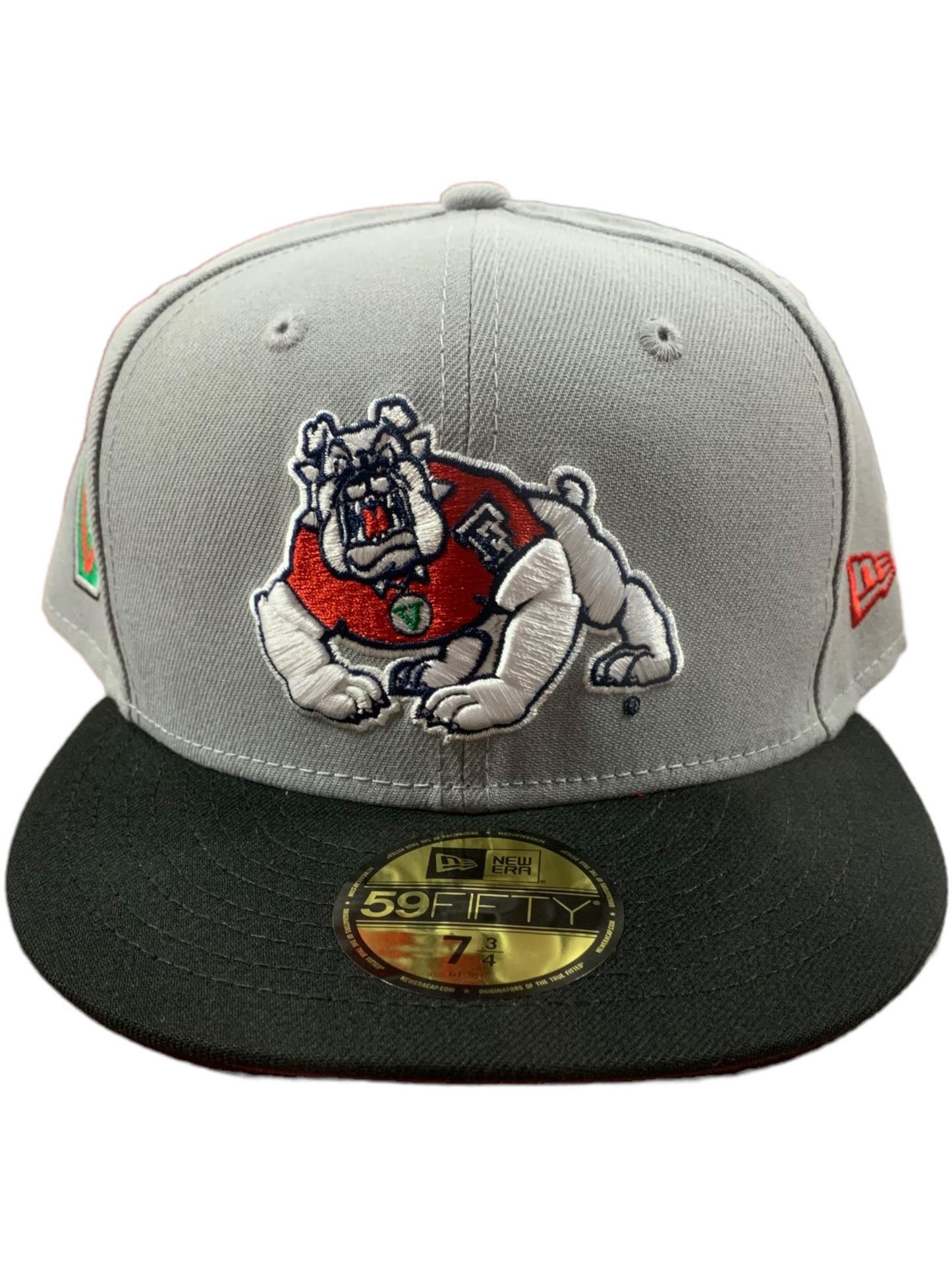 FRESNO STATE BULLDOGS 2-TONE BASIC LOGO 59FIFTY FITTED HAT - GRAY/ BLACK