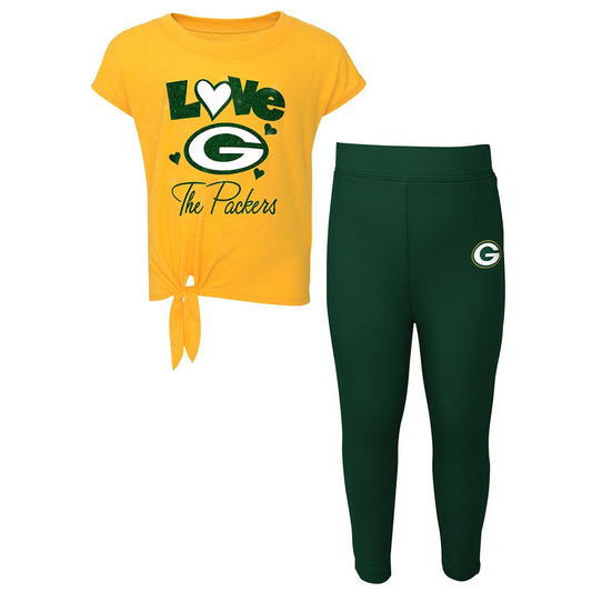 GREEN BAY PACKERS GIRLS FOREVER LOVE CAMISA Y LEGGINGS