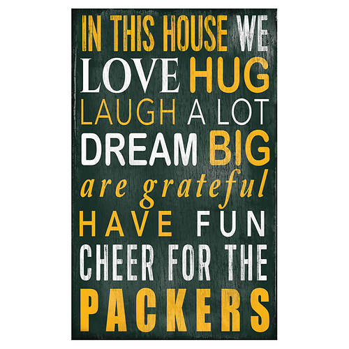 GREEN BAY PACKERS EN ESTA CASA SIGN