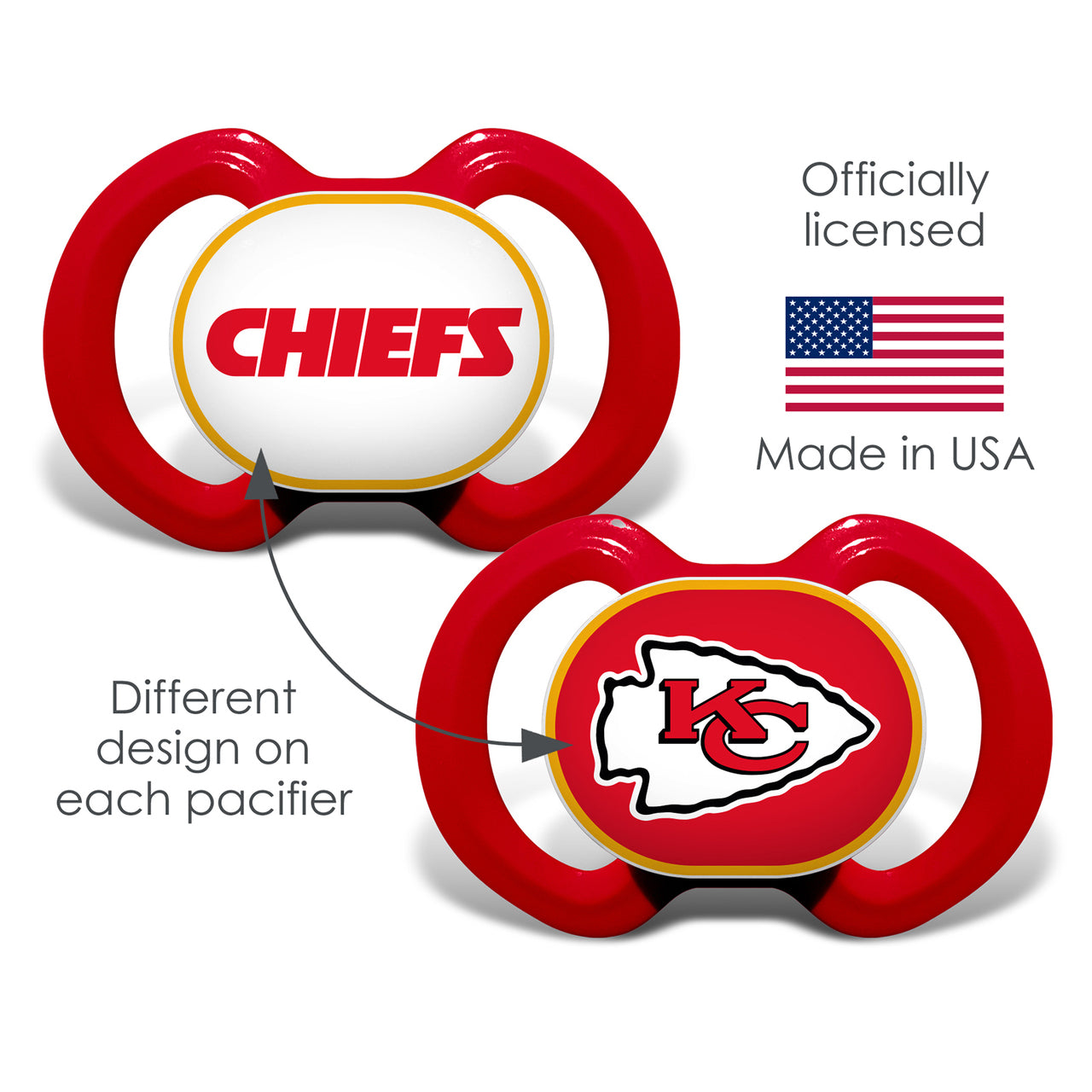 PACK DE 2 CHUPETES KANSAS CITY CHIEFS