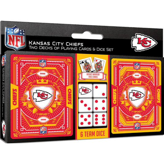 KANSAS CITY CHIEFS 2PK JUEGO DE TARJETAS Y DADOS