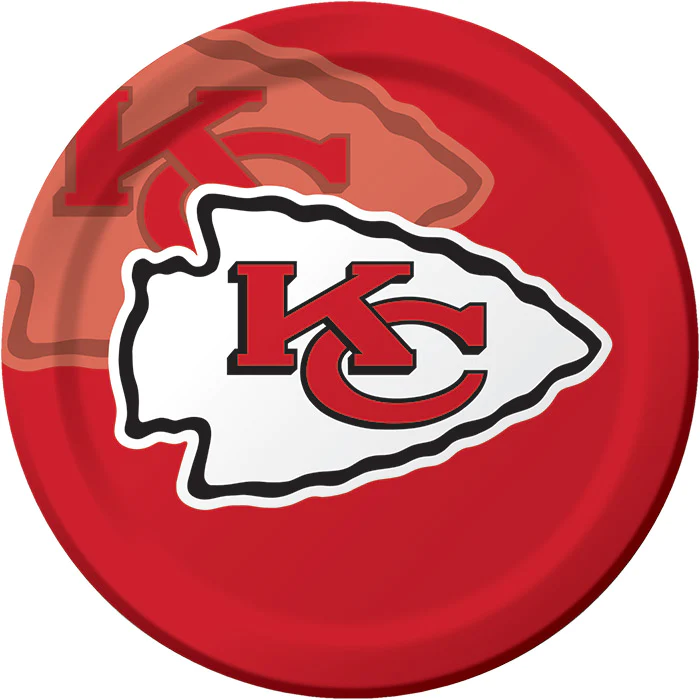 KANSAS CITY CHIEFS PARTY PLATES - 8 COUNT