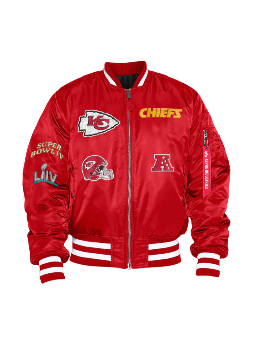 CHAQUETA BOMBER REVERSIBLE ALPHA INDUSTRIES DE KANSAS CITY CHIEFS NEW ERA