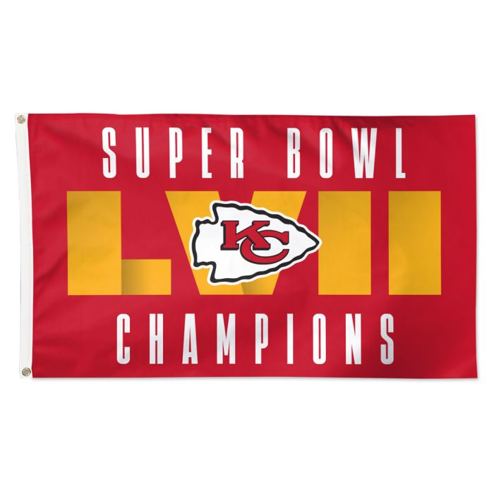 KANSAS CITY CHIEFS SUPER BOWL LVII CHAMPIONS DELUXE 3' X 5' BANDERA